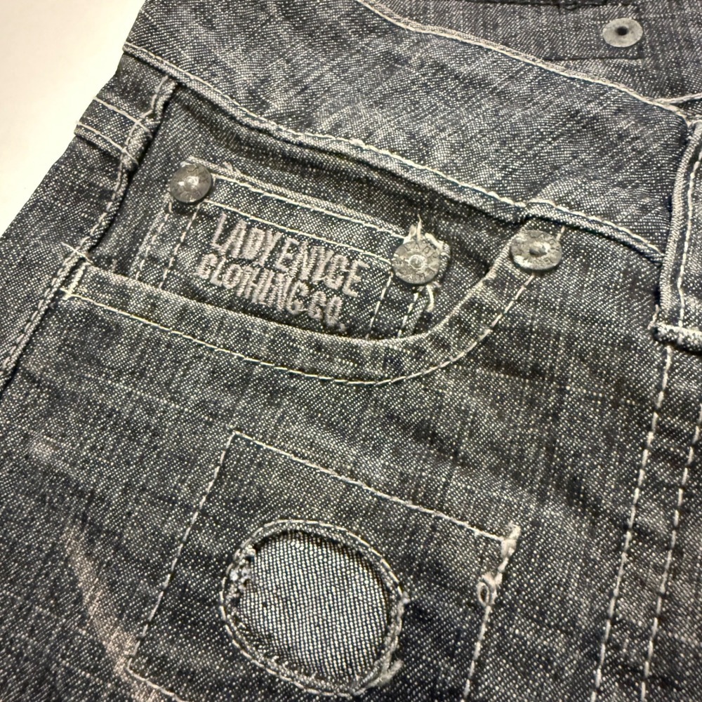 Lady Enyce Women's Square Stitch Jeans Dark Wash Low Rise Size 28 MSRP 71.00 - Picture 10 of 10